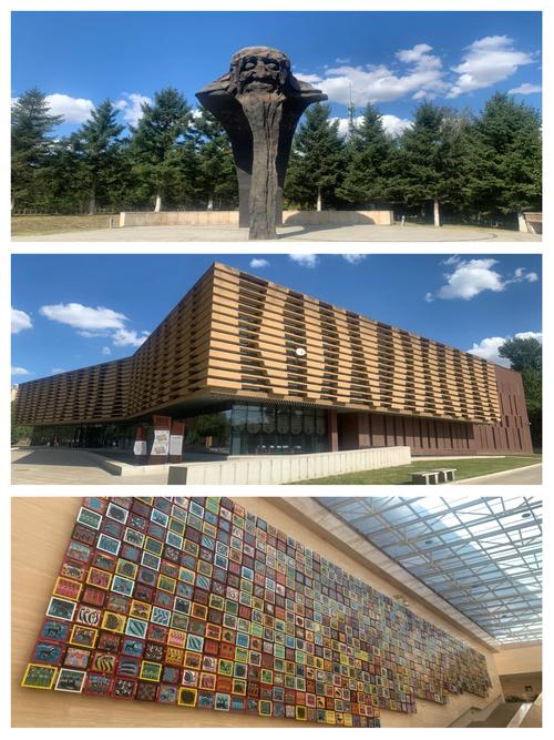 长春世界雕塑公园，图中的建筑是园内的松山韩蓉非洲艺术收藏博物馆